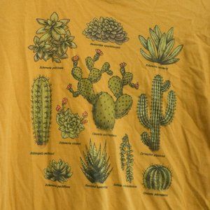 Mustard Yellow Succulent Cactus T Shirt
